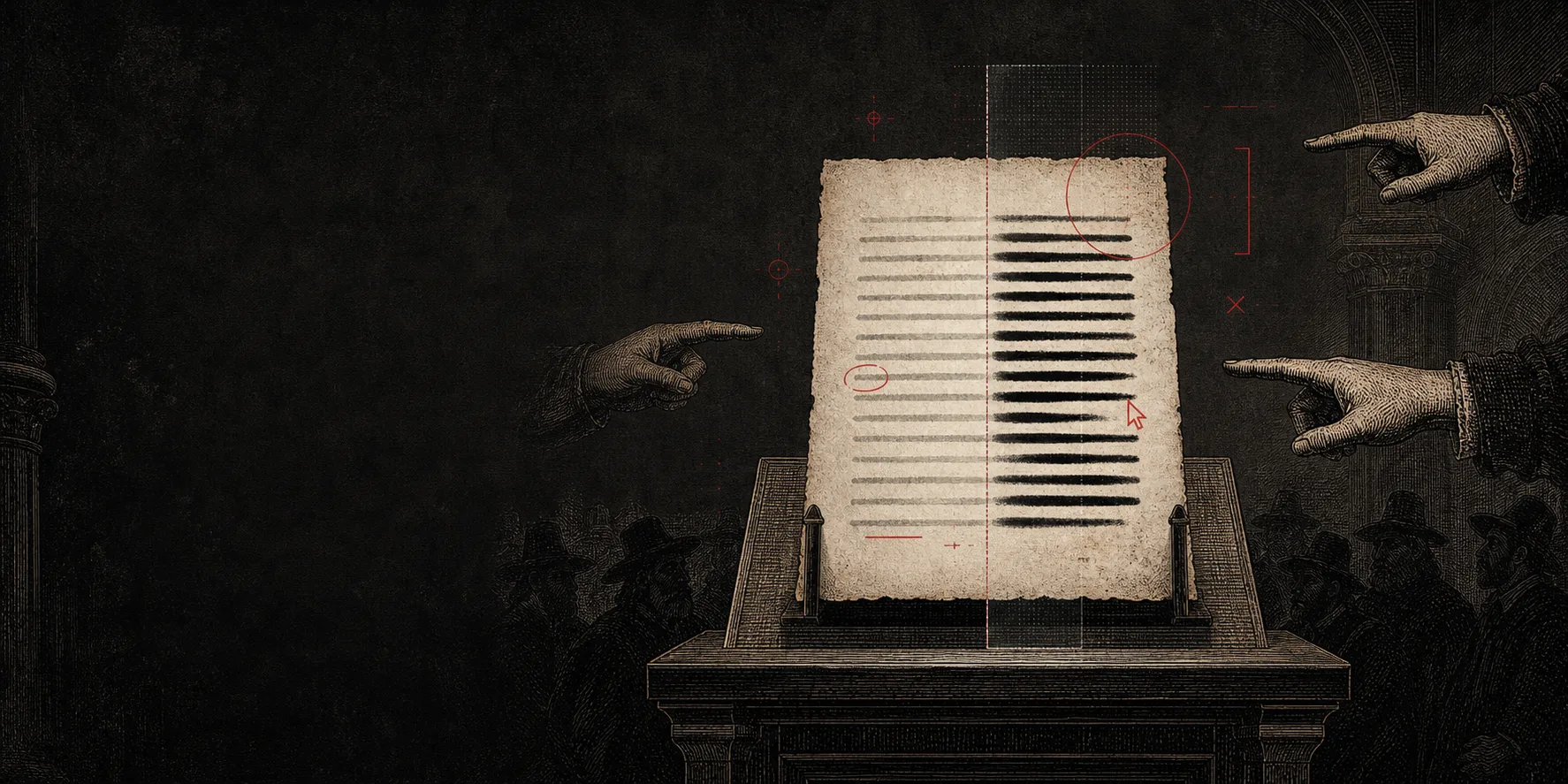 The manuscript on trial